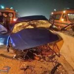 مصرع شخص وإصابة آخر فى اصطدام سيارة بالحاجز الخرسانى للطريق ببنى سويف