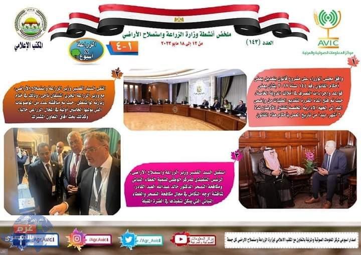 "الانفوجراف الأسبوعي" لوزارة الزراعة واستصلاح الأراضي
