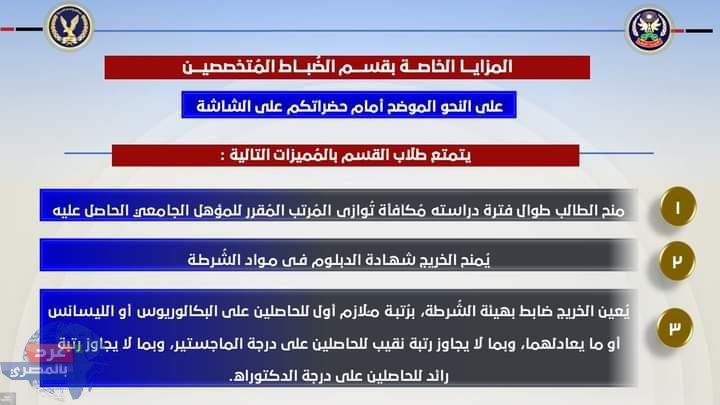 الداخلية : قبول دفعة جديدة بكلية الشرطة فى العام الدراسى 2025/2024