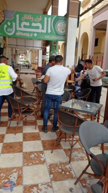 حملة مكبرة لإزالة الإشغالات بالمنطقة المركزية بمدينة دمياط الجديدة