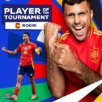 أرقام قياسية.. رودري أفضل لاعب وجائزة ليامال في ‎يورو 2024