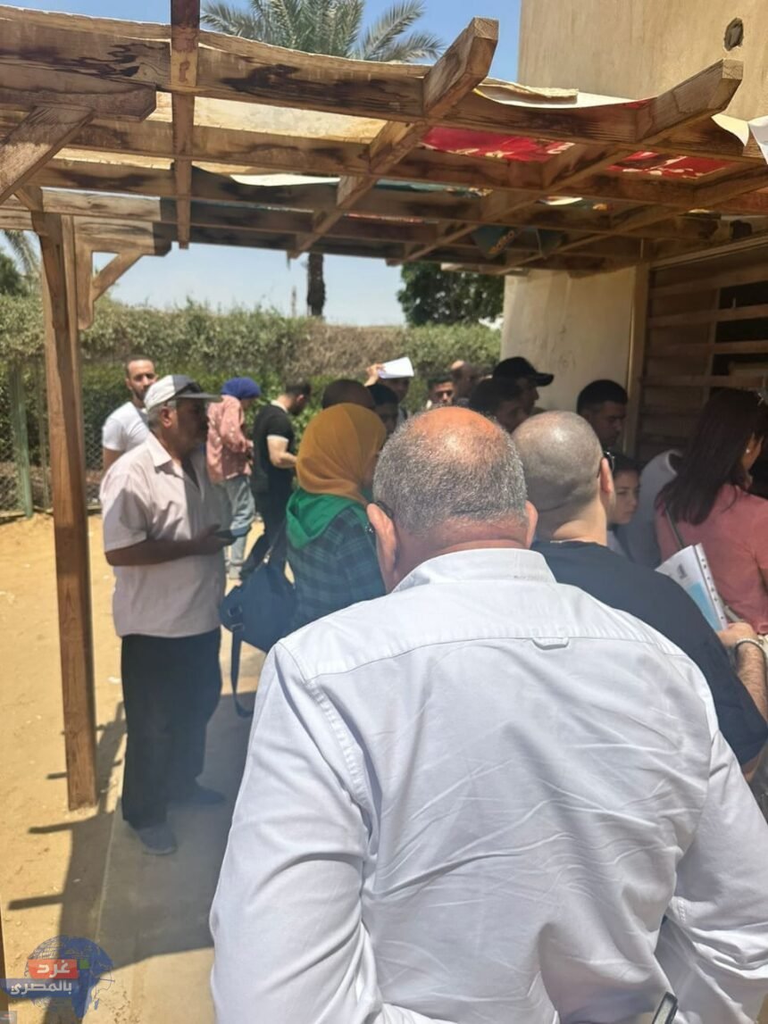 الدكتور محمود عصمت في طابور للحصول على عداد كودي بحدائق أكتوبر 
