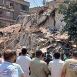 انهيار عقار مكون من 4 طوابق بمنطقة أرض الجولف وجاري البحث عن ضحايا