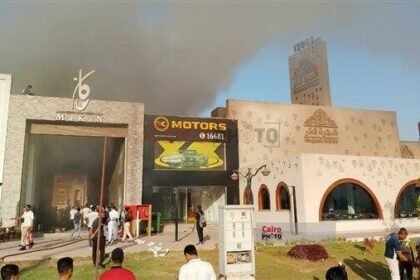 حريق مطعم شجرة بالشيخ زايد وإصابة 13 شخصا