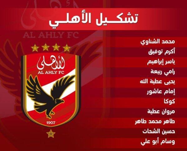 رسمياً .. تشكيل النادي الأهلي لمباراة نهائي السوبر المصري امام الزمالك