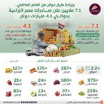 مليار دولار زيادة في عائدات الصادرات الزراعية المصرية خلال عام 2024