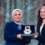 السيدة انتصار السيسي تعرب عن سعادتها بالإنجاز التاريخي للبطلة هنا جودة