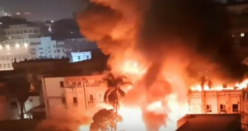 حريق هائل في المعامل المركزية