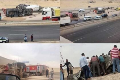 حادث طريق الأوتوستراد.. 4 وفيات و11 مصابًا