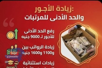 رفع الحد الأدنى للمرتبات إلى 9000 جنيه.. انفوجرافيك