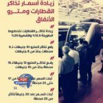 زيادة أسعار تذاكر القطارات ومترو الأنفاق تأثرا بارتفاع أسعار الوقود  اليوم 27 مارس 2026