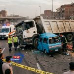 حادث مروع على الطريق الدائري بالوراق