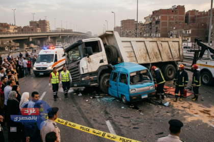 حادث مروع على الطريق الدائري بالوراق