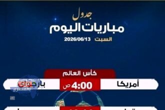 اليوم السبت 13 يونيو