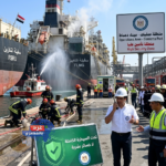 حريق سفن الغاز بميناء دمياط