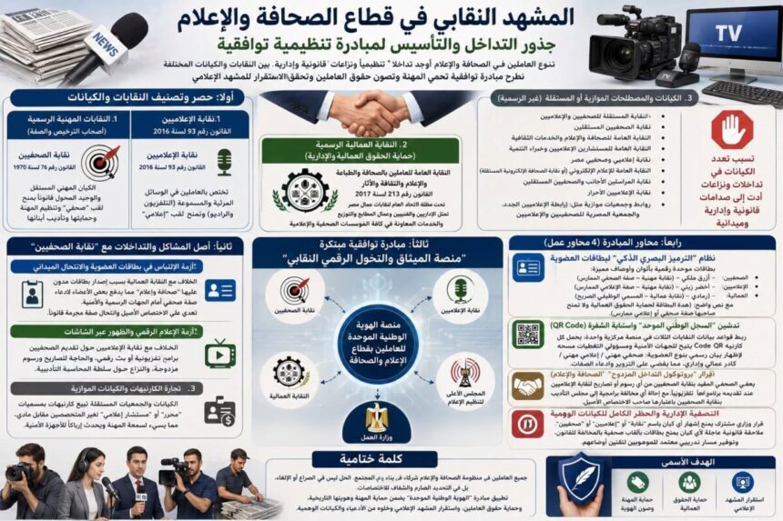 المشهد النقابي في قطاع الصحافة والإعلام: جذور التداخل والتأسيس لمبادرة تنظيمية توافقية مبادرة تنظيمية توافقية