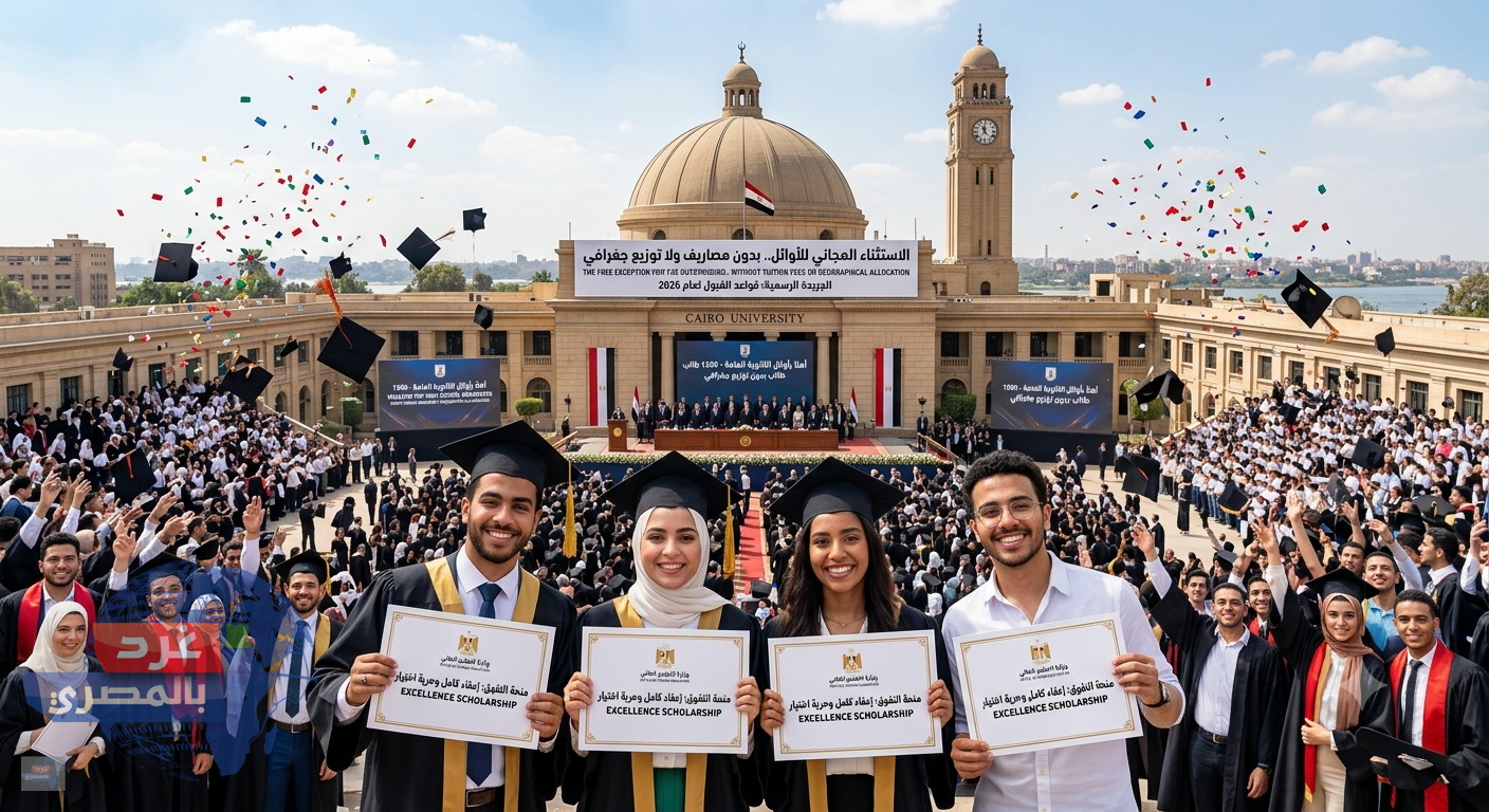 الاستثناء المجاني للأوائل".. الجريدة الرسمية تنشر قرار التعليم العالي رقم 1522 لسنة 2026