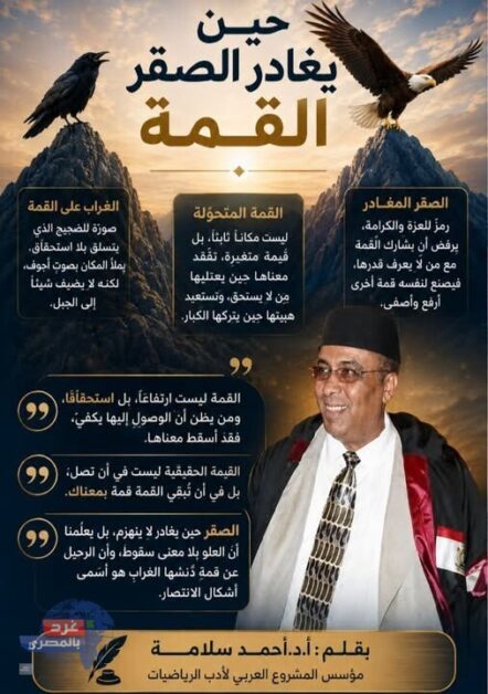 حين يغادر الصقر القمة