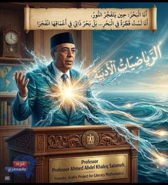 قصيدة أَنَا الْبَحْرُ حِين يَتَفَجَّرُ النُّورُ للدكتور أحمد عبد الخالق سلامة